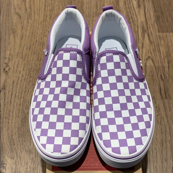 lavender checkerboard vans